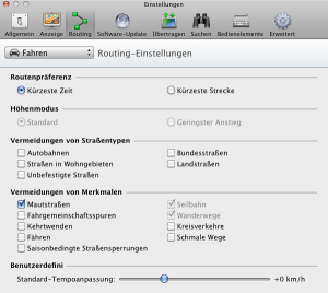 BaseCamp Routingeinstellung für OpenFietsMap